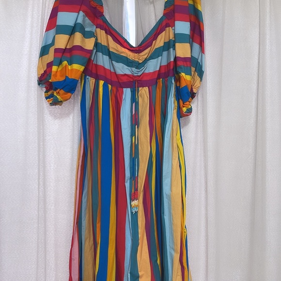 Farm Rio Striped Scarf Maxi Dress, M - Picture 4 of 4